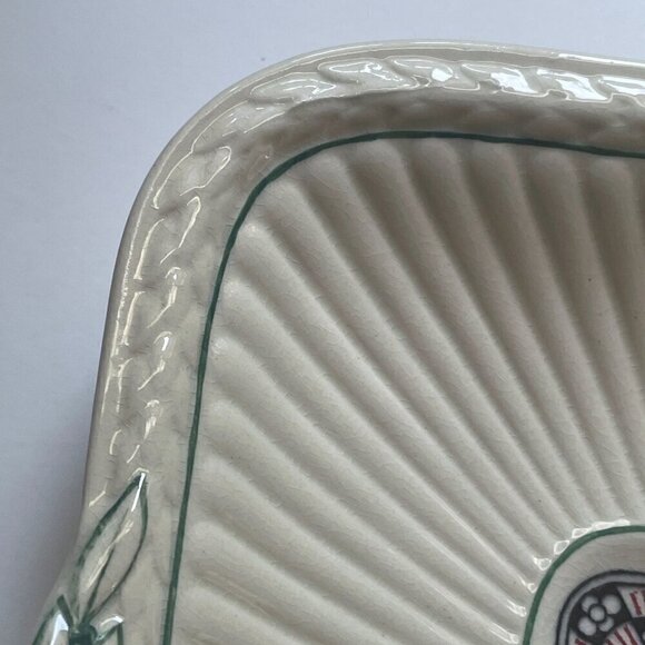 Wedgwood Vintage Trentham Red Square Flower Urn Handled Cake Plate England 9.5" - Picture 5 of 10